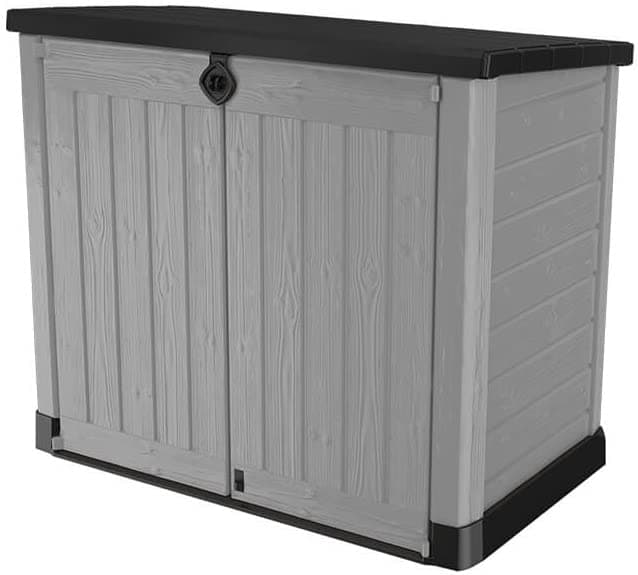 Keter Store It Out Max garden box, garbage can, appliance box, shed for 2 x 240 liter garbage cans.