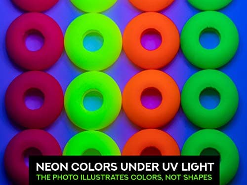 40 pcs Czech Glass Beads Estrela NEON (UV Active) Bagel 5, 5 mm Mix Warm