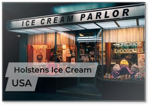 Holstens Ice Cream, Chocolate & Restaurant Vintage Sign at Night, Bloomfield, New Jersey, Fridge Magnet