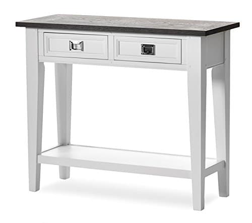 Aprodz Mango Wood Alapi Console Table with 2 Drawer for Living Room | Wooden Console Table | Brown & White Finish