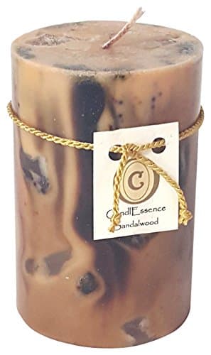 Handmade Scented Candle - Long Burning Pillar - Sandalwood Scent (Small)