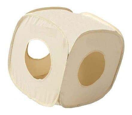 Pop Up Play Cube for Cat Kitten Small Pets Fun Box Foldable Random 4 Colours (Off White)