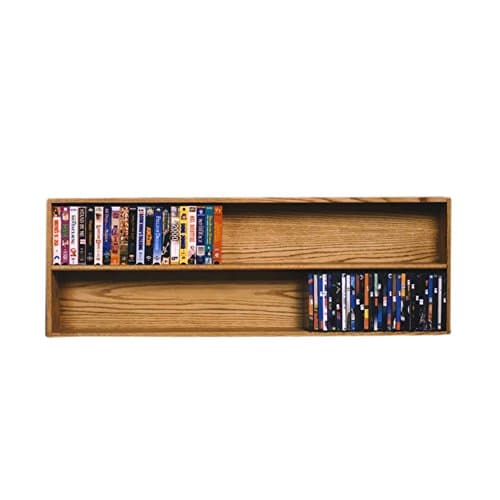 Cdracks Media Furniture Solid Oak Wall or Shelf Mount DVD/VHS Tape/Book Cabinet Honey Finish 208-4 W