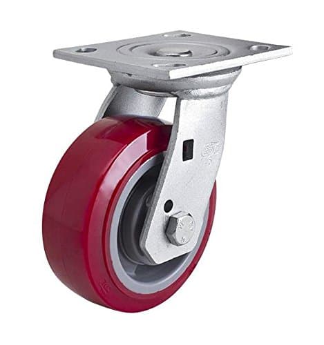 1PC EDL Heavy Duty 5 Inch Casters Wheels 380Kg Polyurethane PU Wheels Castors Plate Double Bearing Swivel Roller Industrial for Trolley
