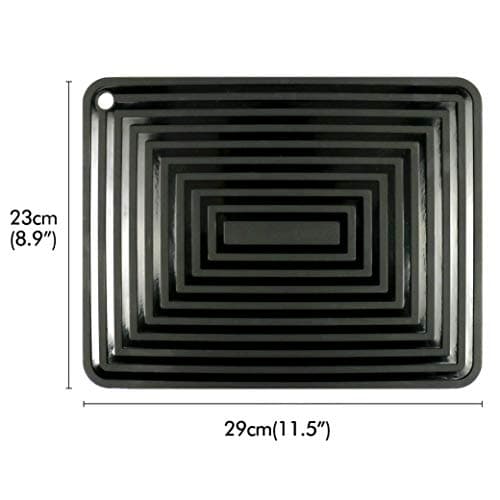 2 Pack Large Silicone Trivet Mats/Hot Pads,Pot Holder,9"x12" Non Slip Flexible Durable Heat Resistant Pot Coaster Kitchen Table Countertop Mats (Black)