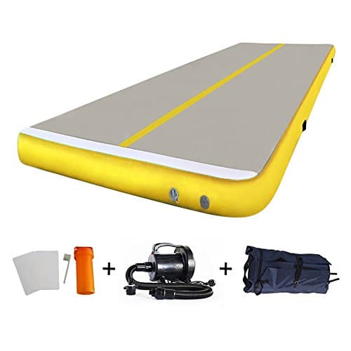 EZ GLAM 16ft/20ft/27ft /30ft Gymnastics Air Floor Inflatable Tumbling Mat with Electric Air Pump for Gymnastics Inflatable Air Mat