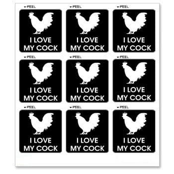 I Love My Cock - Rooster - Set of 9 - Window Bumper Laptop Wall Door Sticker Vinyl Decal - Apply to any surfaces