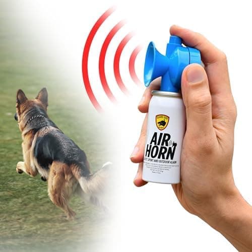 GUARD DOG SECURITY Air Horn for Dogs - Powerful Air Horn for dog training & behavior aids - Stops Barking, Jumping, Fighting, Chasing & More – Works as coyote deterrent