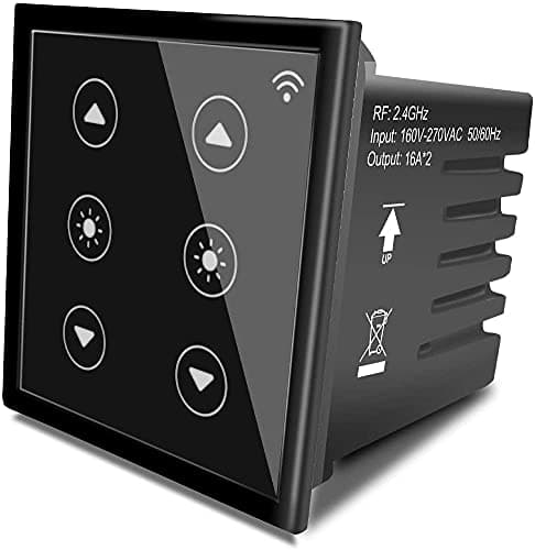 Okos Smart 2 Channel Dimmer Light Switch 16A WiFi Modular 2 Gang Smart Touch Switch for Home Automation | Compatible with Alexa and Google Home | App Controlled Roma Black Glass Finish