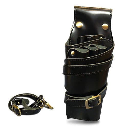 luxury leather scissors case 5 Ding storage scissors Hairdresser trimmer professional dedicated Professional scissors bag (For women) from JPN