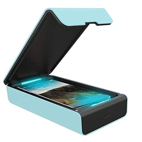 UV Cell Phone Sanitizer, Smartphone Screen Cleaner UV Light Phone Portable Sterilizer, Aromatherapy Function Disinfector, Phone Jewelry Toothbrush Glasses Watches Cleaner Case (Blue)