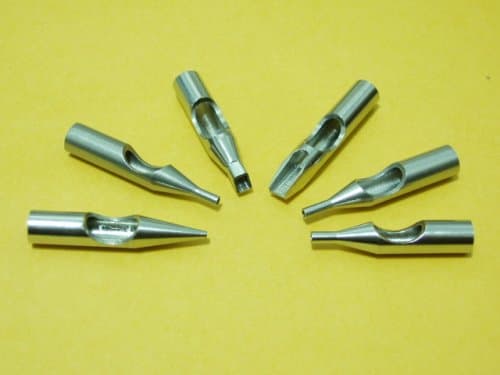 10 COUNTS OF ASSORTED STAINLESS STEEL TATTOO TIPS