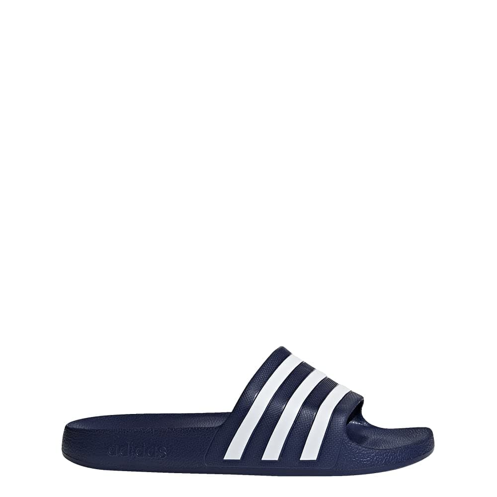 adidas Unisex Adilette Aqua Slides Sandal, Dark Blue White Dark Blue, 9.5 UK Men/ 10.5 UK Women