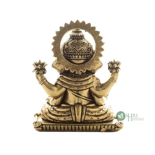 INDICAST Brass Ganesha Idol for Good Luck & Worship | 3" Ganpati Hindu God St...