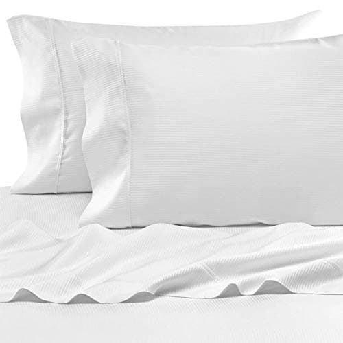 Eucalyptus Origins Tencel Lyocell King Sheet Set in White Stripe