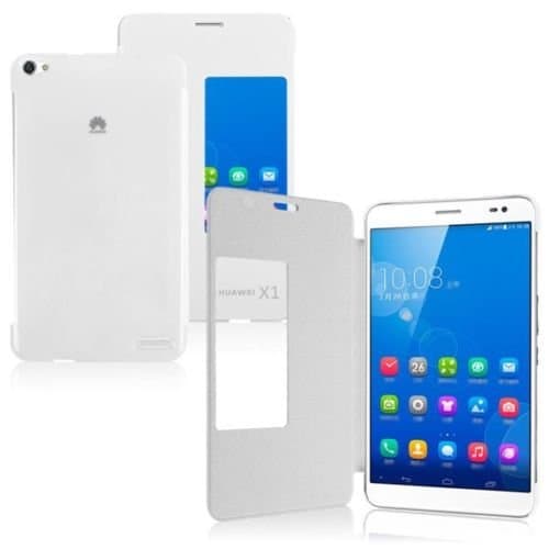 View Window Leather Smart Case Cover Protective For Huawei MediaPad X1 7.0 White