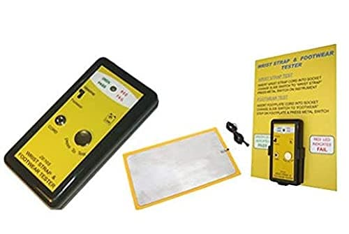 Safe ESD Wrist Strap & Footwear Tester with Footplate and Wall Station – Comprehensive Electrostatic Discharge Testing System for Workstations and Labs