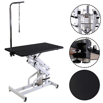 Grooming Tables 42.5'' x 23.6'' Z-Lift Hydraulic Pet Dog Adjustable Table W/Arm&Noose