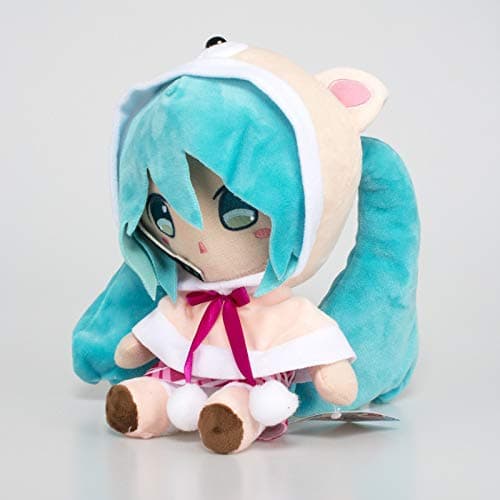 Hatsune Miku 10" Soft Stuffed Plush Doll (Wearing Bear Hat)