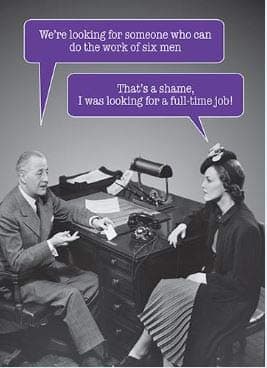 Twisty Humorous Greeting Card (WW-P2606) - Blank/Birthday - Full - Time Job - From the Range - Suitable for Birthdays and Other Occasions