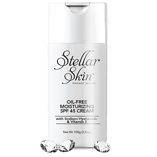 Oil-Free Moisturizing SPF 45 Cream - 3.5 oz with Broad Spectrum Sunscreen Protection, Hyaluronic Acid, Vitamin B5, Vitamin E for Daytime Use. Face moisturizer and protection in one lotion.