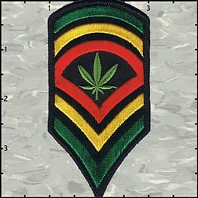 Rasta Pot Leaf Army Stripes Embroidered Iron On Badge Applique Patch FD