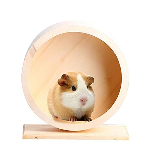 NEWCOMDIGI Silent Runner 6''/8'', Wooden Exercise Wheel for Hamsters, Gerbils, Mice and Other Small Pets (S)
