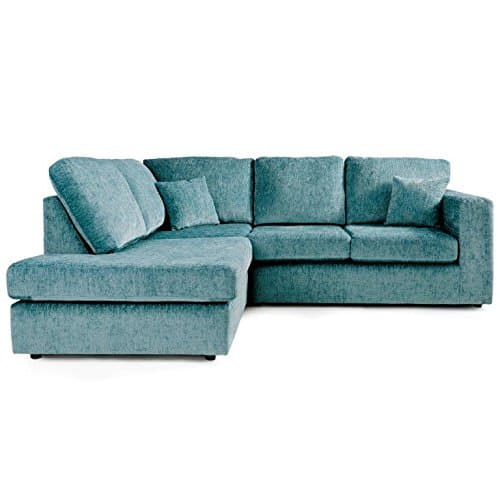 Wyvern Taunton Right Hand Corner Chaise, Chenille, Teal, 224x183x86 cm