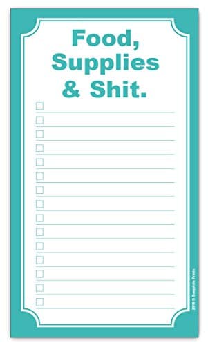 Guajolote Prints Grocery List Magnet Pad - Funny Food Supplies And Shit - Shopping List Magnetic Pad - To Do Meal Planner Office Product