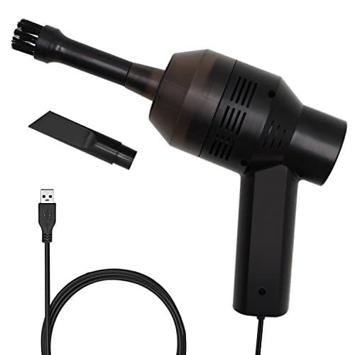 Eleshroom Mini USB Vacuum Cleaner, Portable Hand-Held Computer/Laptop Keyboard Vacuum Dust Cleaner with Brush Nozzle for Cleaning Dust, Bread Crumbs, Paper Scrap, Cigarette Ash, Eraser Shavings(Black)
