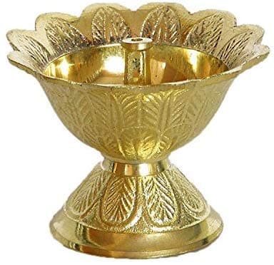RG Enterprises Brass Devdas Diya - Dia - 2.25 inches Height - 1.75 inches