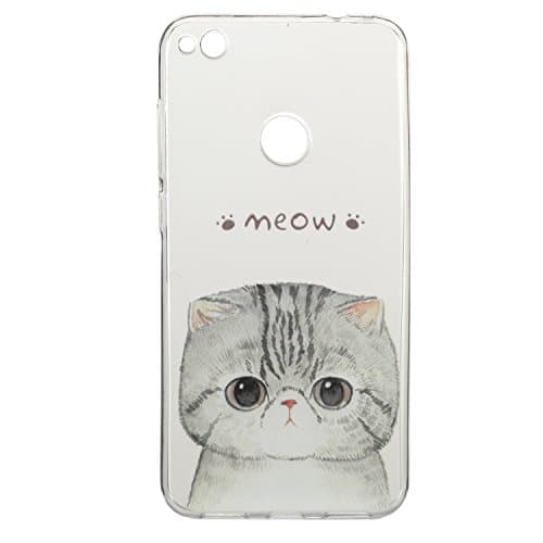 P8 Lite 2017 Case, Caseceo Soft TPU Rubber Silicone Cover for HUAWEI P8 Lite (2017) (Cute Cat)