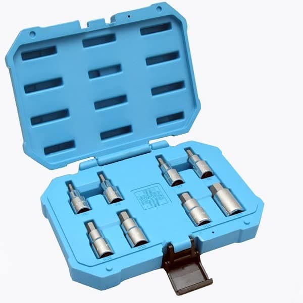 TAPARIA SBSH8 | HEX.BIT SOCKETS | 12.7mm | 1/2 SQUARE DRIVE Socket Set