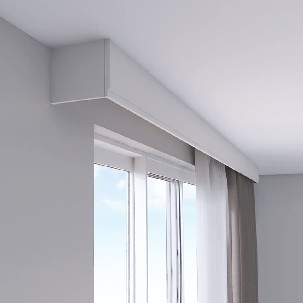 ZSHINE Four-in-One Curtain Double Tracks and Curtain Pelmet with Light Belt Opional Customize Length for Living Room Bedroom Kitchen Room