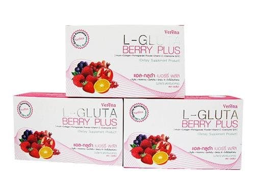 Verana L-gluta Berry Plus L-glutathione Collagen Coenzyme Whitening Dietary Supplement Q10 X 3 Packs