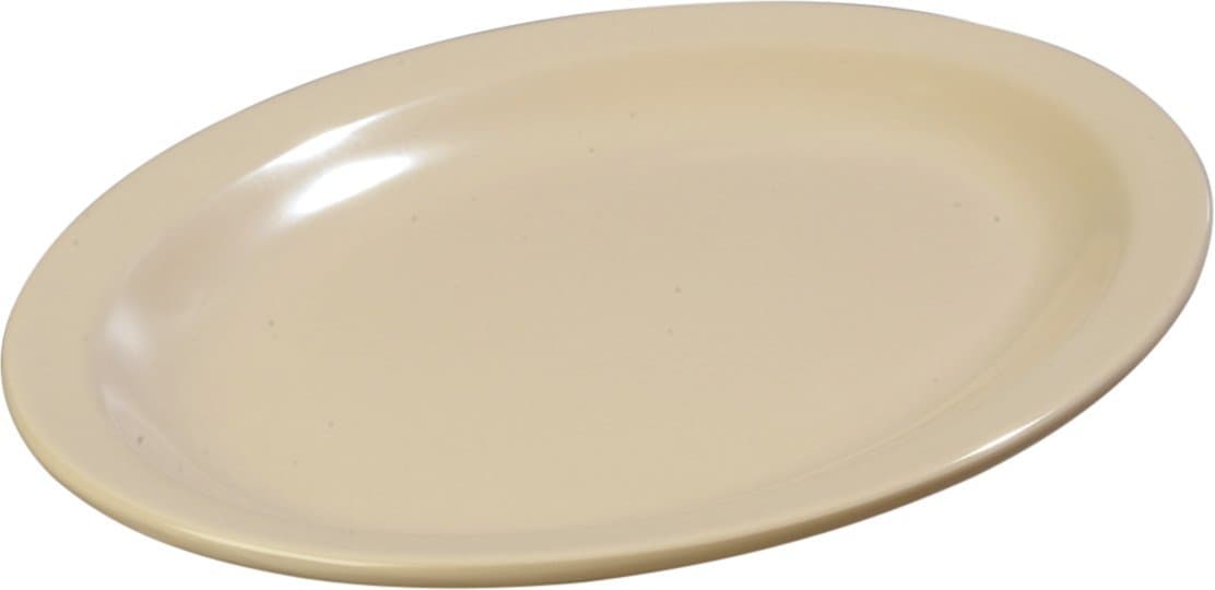- Carlisle FoodService Products Kingline Plastic Oval Platter Oval Tray for Home and Restaurant, Melamine, 12 x 9 Inches, Tan, (Pack of 12)
