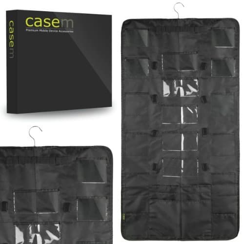 Amazing Black Hanging Organizer for Office Electronic Accessories Cellphone Cases Business Cards Photos Storage (42 Inch Black Dacron)