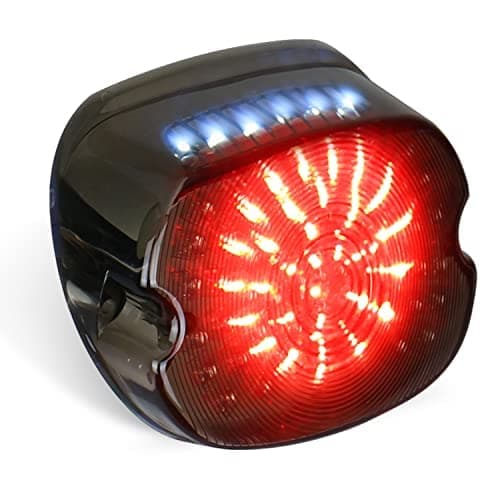 SEUYA LED Tail Light Turn Signal Light Smoked Lay Down Type Motorcycle Taillights with Brake Signal Replacement Compatible with Harley Sportster Dyna Road King FLST FXD 1PCS
