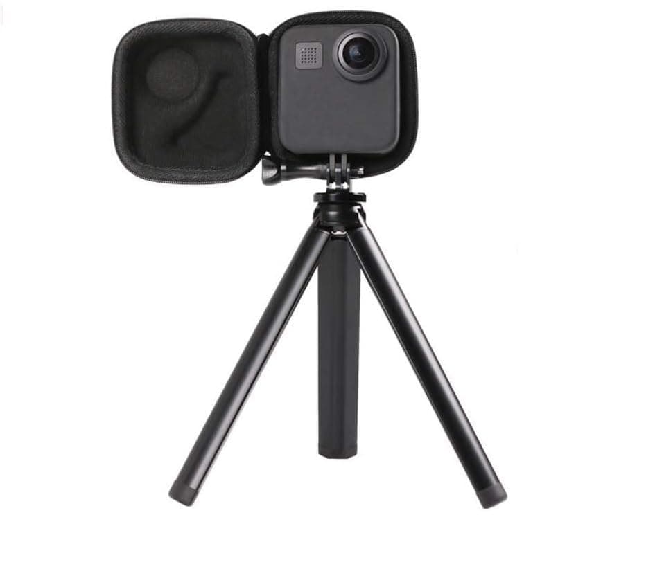 yantralay Portable Hard Case Compatible with Hero Max Action Camera Accessories - Double Protection, Durable & Shockproof, Zipper Design, Convex Lens Protection - Black