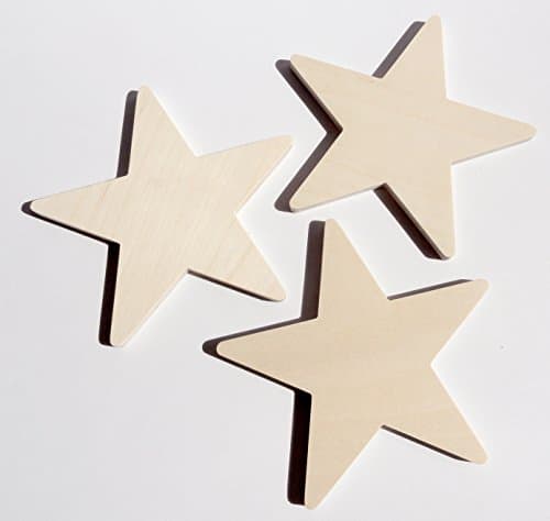 Three StarsFull-bodied. Height of 6 Inches. Wooden Stars. Set of Three Stars