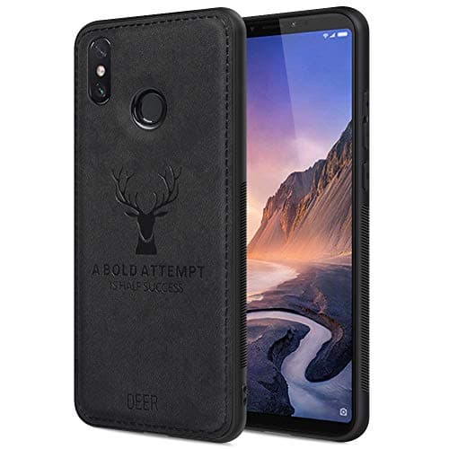 Xiaomi Mi Max 3 Case, Xiaomi Mi Max 3 Phone Case with Deer Pattern Inspirational Shockproof Anti-Fall TPU Soft Edge and Fabric Back Cover Protective Case for Xiaomi Mi Max 3 Case Anti-Fingerprint