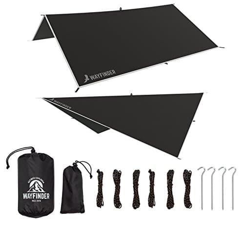 Wayfinder Tent Tarp Polyester Hammock Rain Tarp Shelter - Backpacking Gear for Camping Hiking Survival