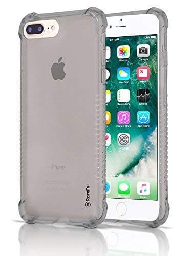 RareTel iPhone 7 Plus iPhone 8 Plus Case Black Clear Transparent - Protective Builtin No Slip Grips - Ultra Thin Shock Absorption Soft TPU Slim Design Cases - Four Corner Air Bag A Complete Protection
