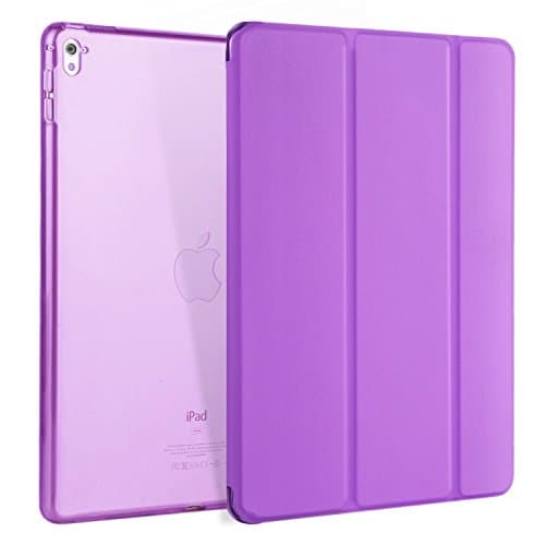 iPad Pro 9.7 Case, Seetru Transparent Back Ultra Slim Light Weight Auto Wake Up & Auto Sleep Smart Stand Cover Tri-fold Protective PU Leather Case for iPad Pro 9.7 inch - Purple