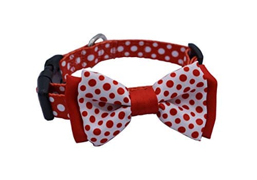 Cutesy Pet | Designer Dog Collar with Adjustable Bow | Comfortable and Strong | Durable and Cute and Made for Adventure | 5 Designs in 4 Sizes | Small, Medium, and Large Dogs | Pink Leopard | Small