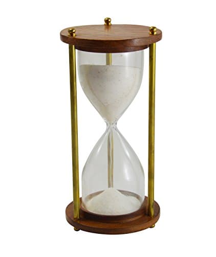 Royalchoice Handmade Beautiful Wooden 5 Minute White Sand Timer Hourglass Home Decor/Table Decor