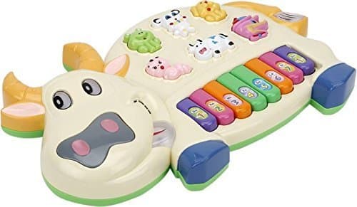 Storio Cow Musical Piano with 3 Modes Animal Sounds, Flashing Lights and Wonderful Music