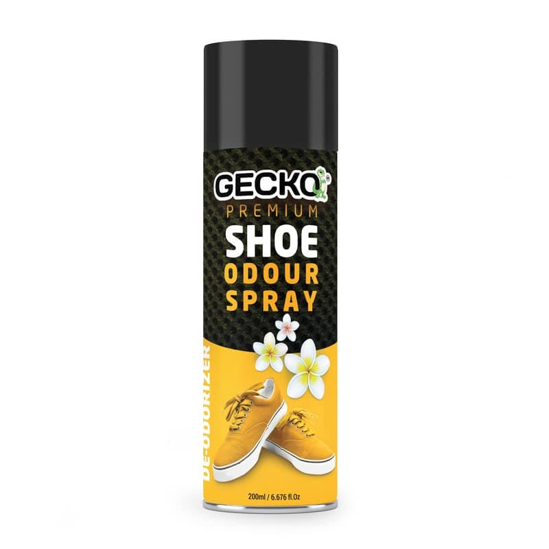 Gecko Shoe Care Combo Kit | Odour Deodorant & Cleaner Spray for Shoes, Sneakers, Sports, Golf, Tennis, Canvas | Anti-Allergic Fresh Formula | 200 ML