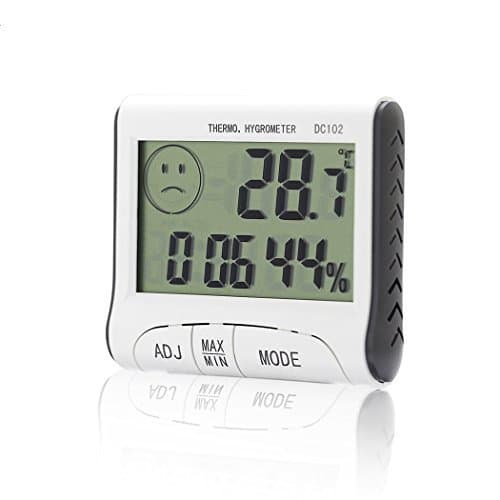 ESST LED Digital Indoor Temperature Meter Humidity Hygrometer Gauge Alarm Clock