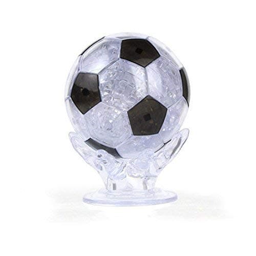 Coolplay 3D Crystal Puzzle for Children, Soccer Puzzle Ball for Adult Black and Transparent - 76 Pieces